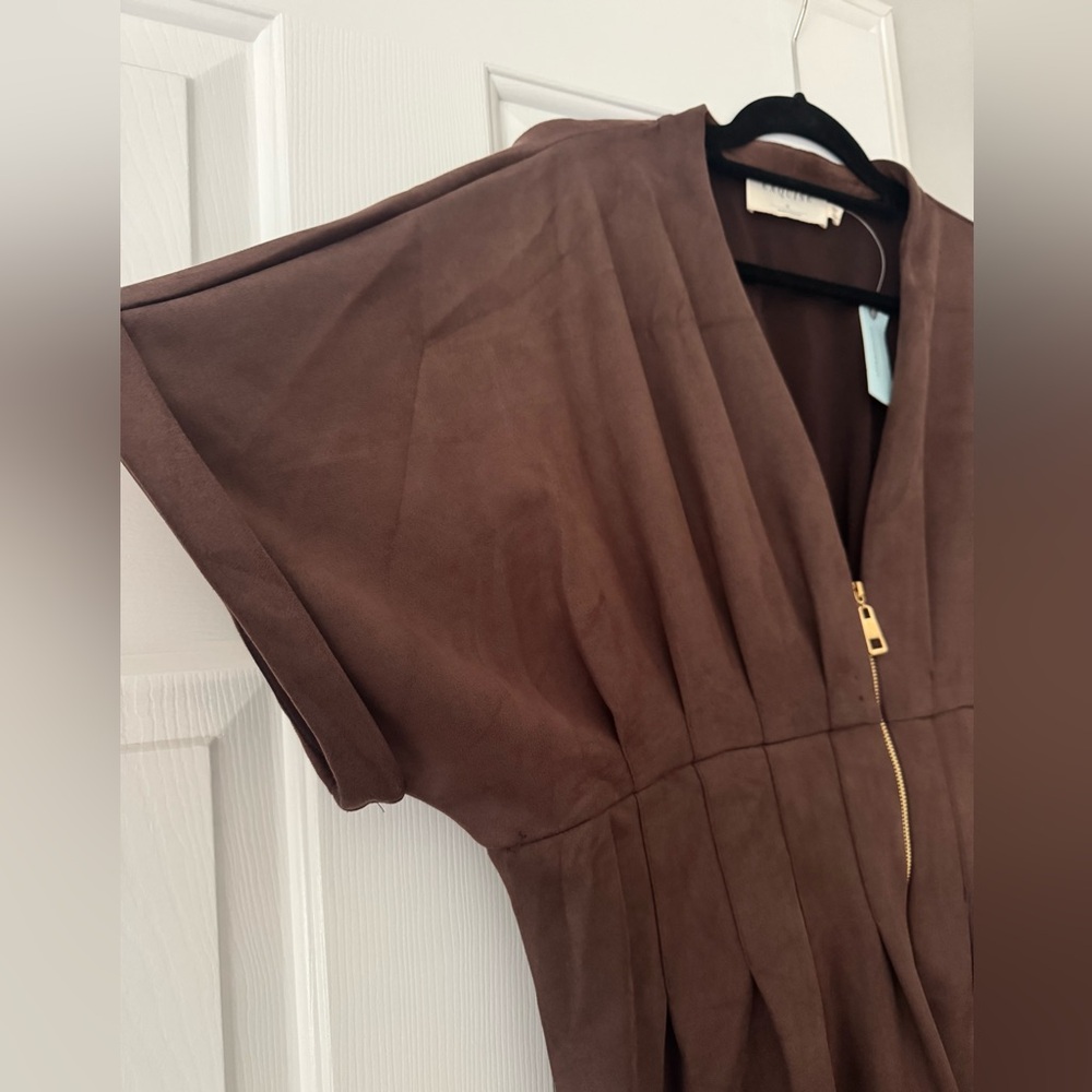 Anthropologie Brown Maxi Dress with Front Zip - Picture 8 of 14